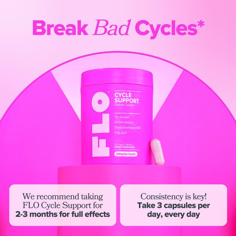 Hormone Balance & Cycle Support Vitamins by FLO: Supplement for Women with Myo-Inositol & D-Chiro-Inositol (40:1 Ratio), DIM, and Folic Acid