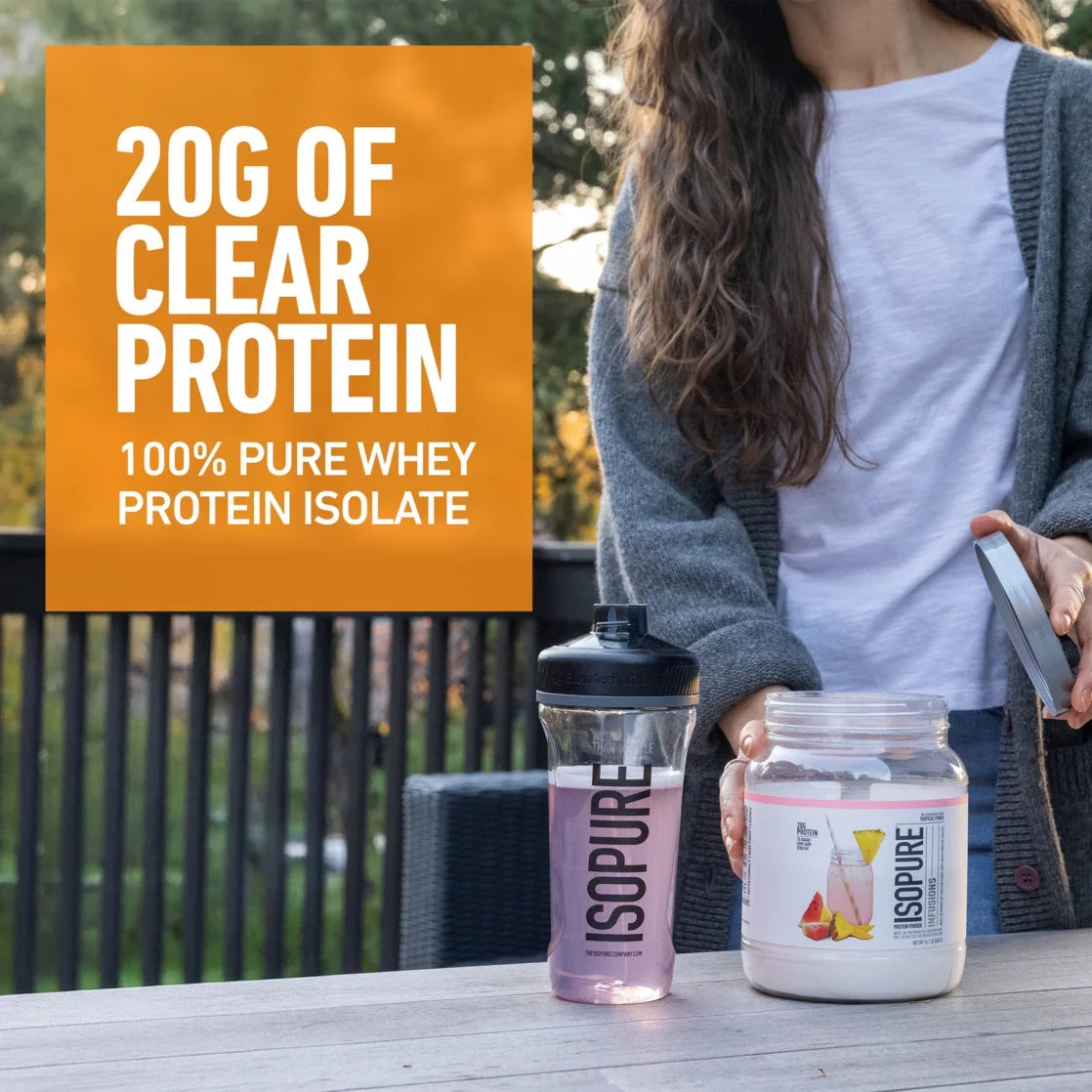 100% Pure Whey Isolate Protein Powder Infusions, Lactose Free, Gluten Free, Naturally Flavored, Citrus Lemonade, 20G Protein per Serving, 14.1 Oz, 16 Servings