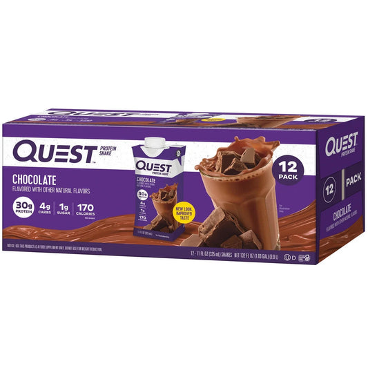 Quest Protein Shake, Chocolate, 30G Protein, 12 Ct
