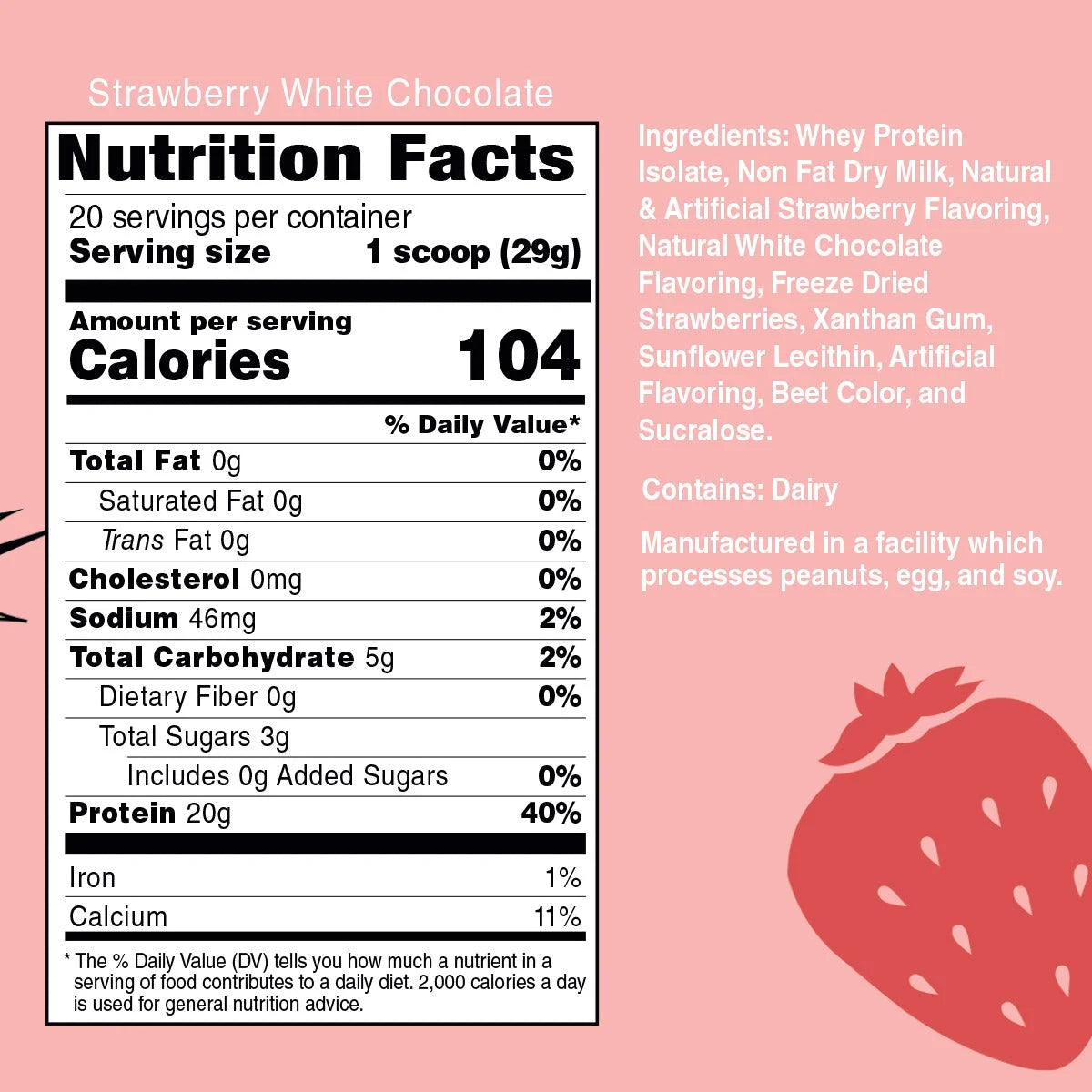 Inspire Strawberry White Chocolate Protein Powder by