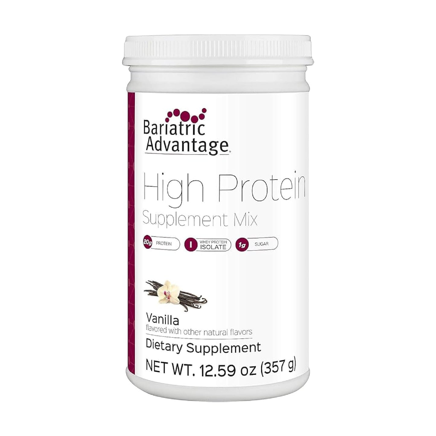 High Protein Supplement Mix - Bariatric Protein Powder - 20 G Protein - for Pre- & Post-Bariatric Surgery Patients - with Iron, Calcium & More - 14 Servings - Vanilla
