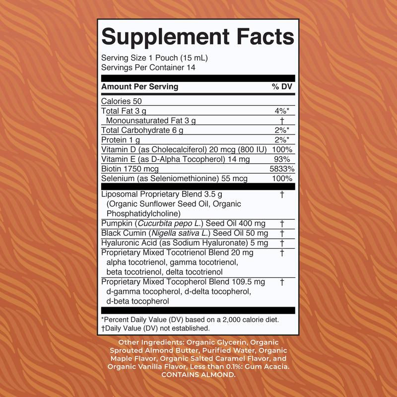 Maryruth'S Hair Care Liposomal - Hair Growth Vitamins - Vitamin D3, Vitamin E, Biotin, Hyaluronic Acid, & Selenium - Vegan - Haircare - 14 Pouches