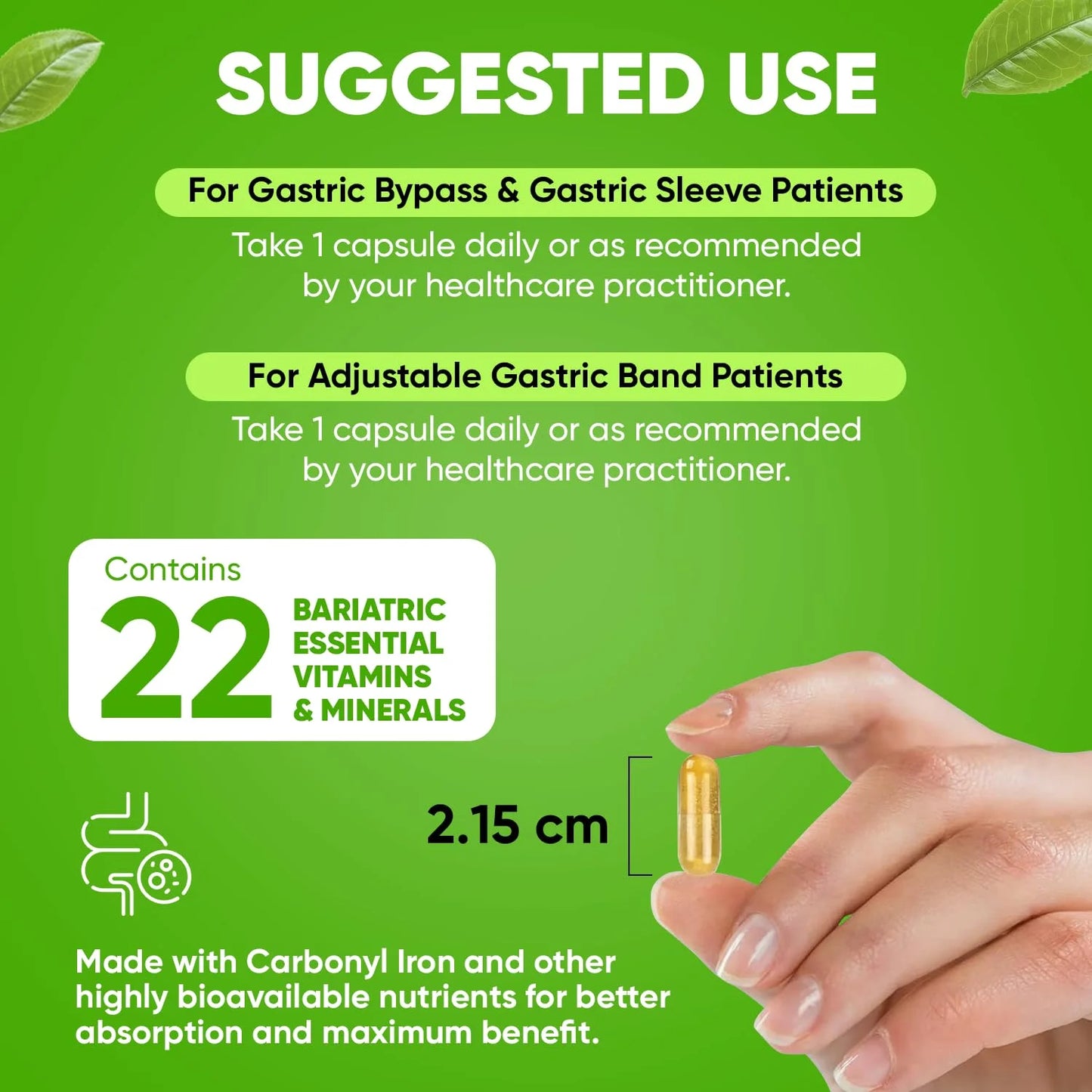 Once Daily Multivitamin Capsule for Bariatric Patients, Unisex, Adults | 30 Capsules