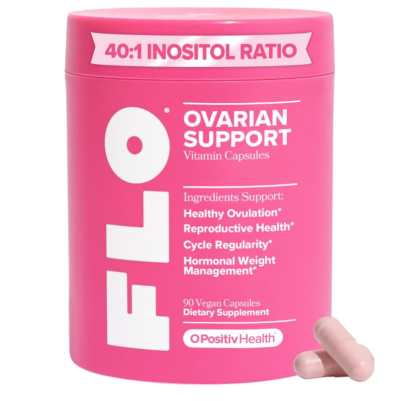 Hormone Balance & Cycle Support Vitamins by FLO: Supplement for Women with Myo-Inositol & D-Chiro-Inositol (40:1 Ratio), DIM, and Folic Acid