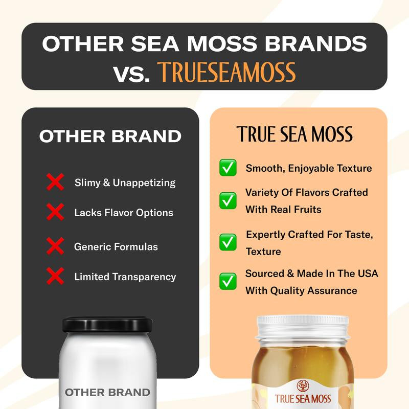 Trueseamoss Mango-Pineapple Irish Sea Moss Gel – Rich in Minerals & Vitamins – Supports Immune, Improves Digestion, Boost Energy, Skin & Hair Health - Made in USA