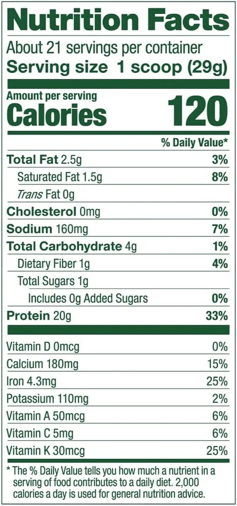 Plant Protein & Greens Powder, Berry, 20G Protein, 1 Lb