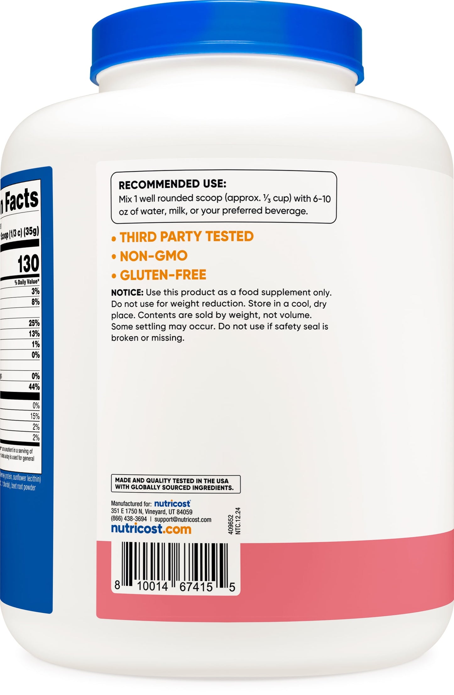 Whey Protein Concentrate (Strawberry Milkshake) 5LBS - Protein Supplement