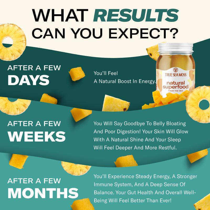 Trueseamoss Mango-Pineapple Irish Sea Moss Gel – Rich in Minerals & Vitamins – Supports Immune, Improves Digestion, Boost Energy, Skin & Hair Health - Made in USA