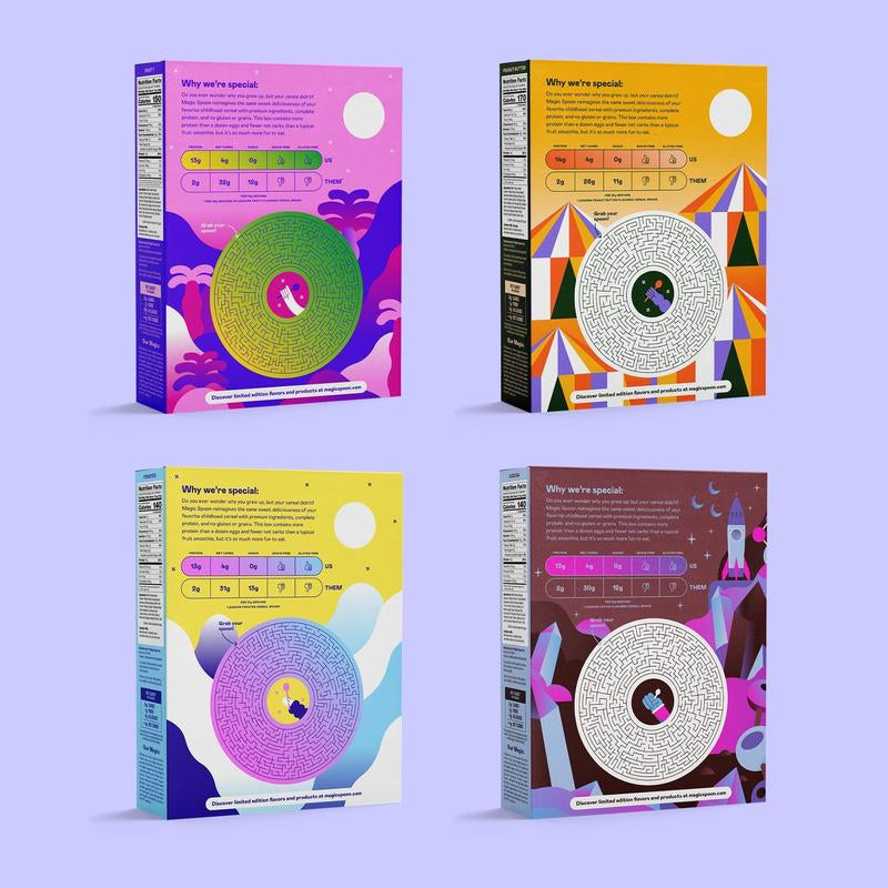 Magic Spoon Protein Cereal Variety 4 Pack - Fruity, Peanut Butter, Cocoa, Frosted - Breakfast Cereal Chocolate Food Sweet Snack