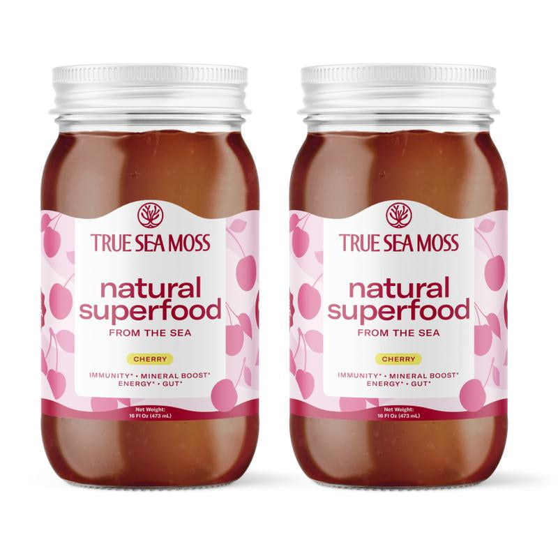 [LIMITED] Trueseamoss Cherry Irish Sea Moss Gel – Rich in Minerals & Vitamins – Supports Immune, Improves Digestion, Boost Energy, Skin & Hair Health - Made in USA