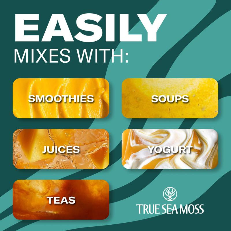 Trueseamoss Mango-Pineapple Irish Sea Moss Gel – Rich in Minerals & Vitamins – Supports Immune, Improves Digestion, Boost Energy, Skin & Hair Health - Made in USA