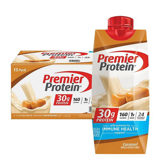 Premier Protein 30G High Protein Shake, Caramel 11 Fl. Oz., 15 Pk. Protein Shakes Caramel Flavored