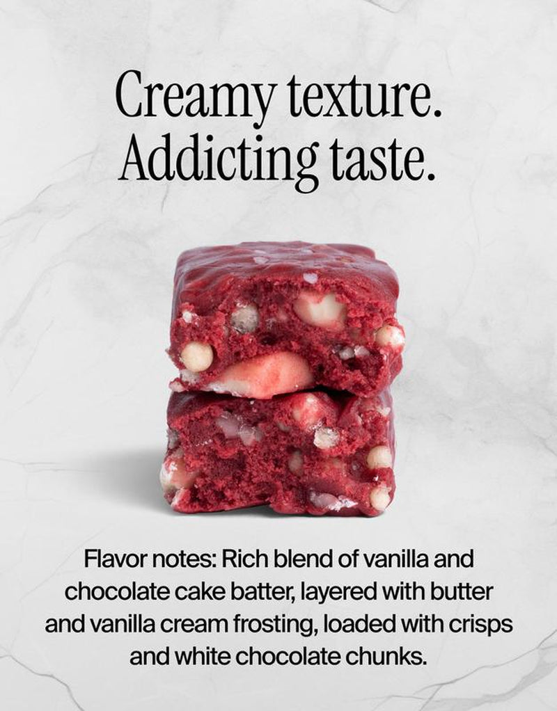 Red Velvet Flavored Bars– 28G Protein, 150 Calories, 0G Sugar. Includes 12 Bars. Cocoa Snack