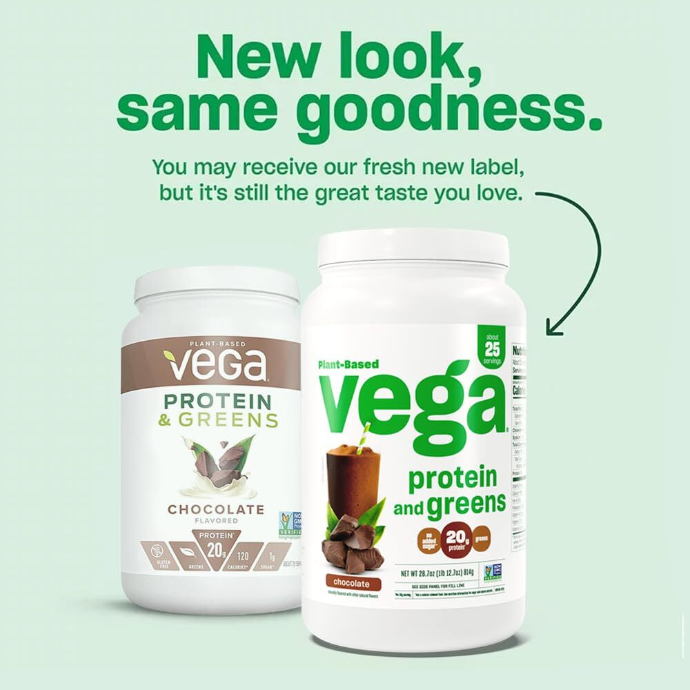 Vega Protein and Greens Vegan Protein Powder 20G Plant Based 16 Servings
