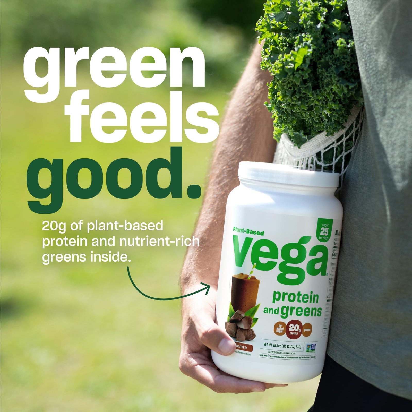 Vega Protein and Greens Vegan Protein Powder 20G Plant Based 16 Servings