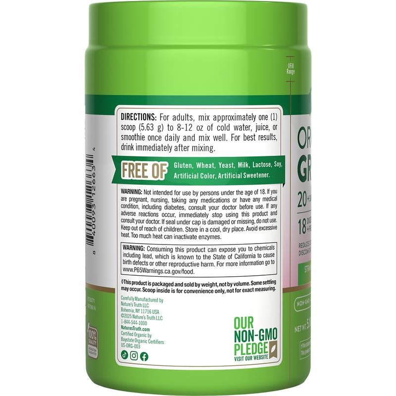 Organic Greens Powder Digestive Enzymes & Prebiotic Blend