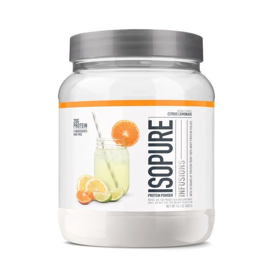 100% Pure Whey Isolate Protein Powder Infusions, Lactose Free, Gluten Free, Naturally Flavored, Citrus Lemonade, 20G Protein per Serving, 14.1 Oz, 16 Servings