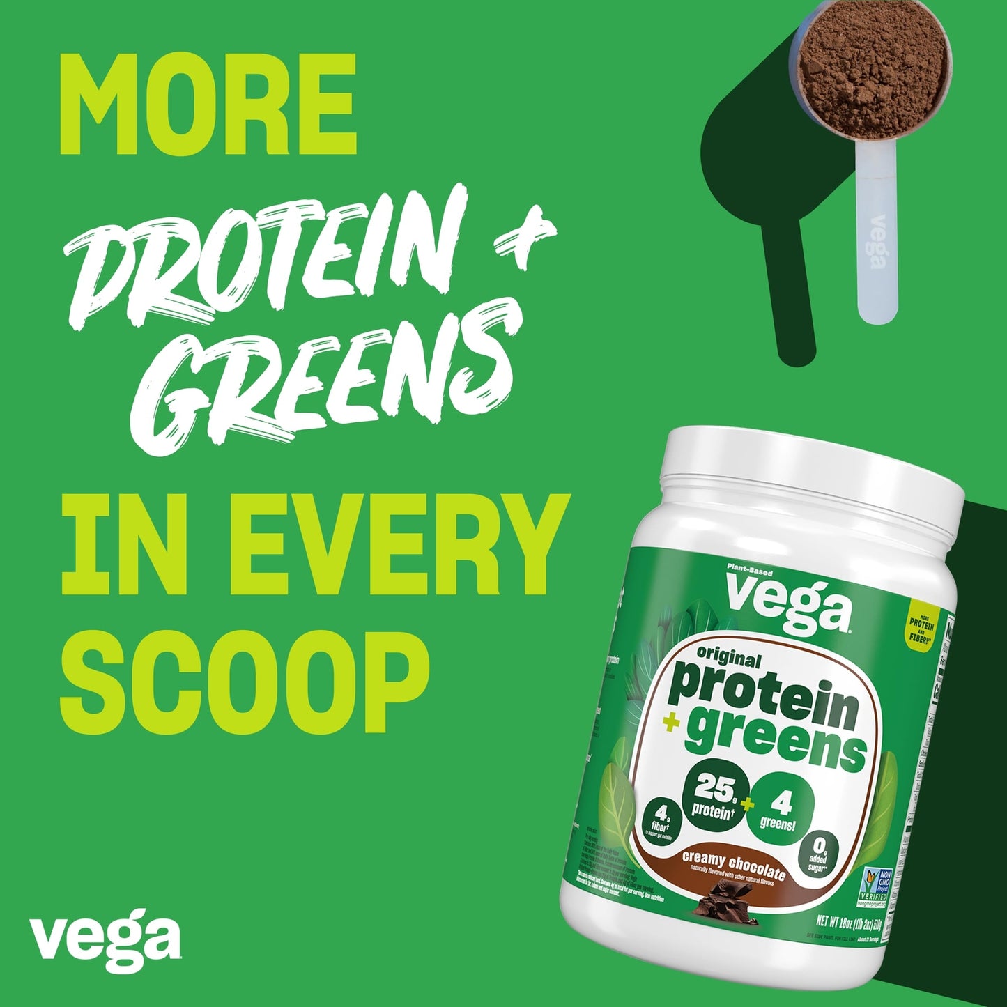 Vega Protein and Greens Vegan Protein Powder 20G Plant Based 16 Servings