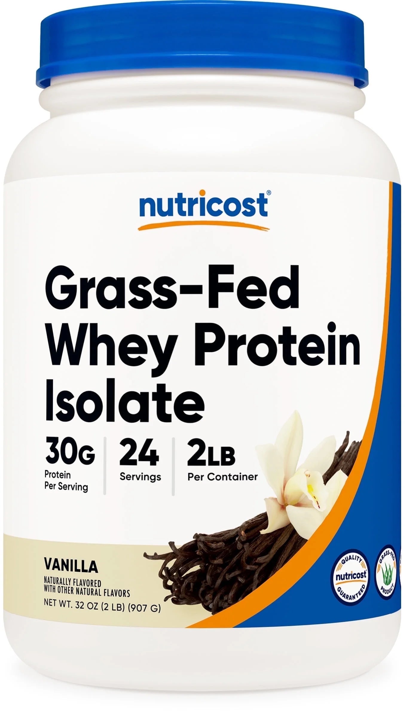 Grass-Fed Whey Protein Isolate Powder (Vanilla) 2LBS - Protein