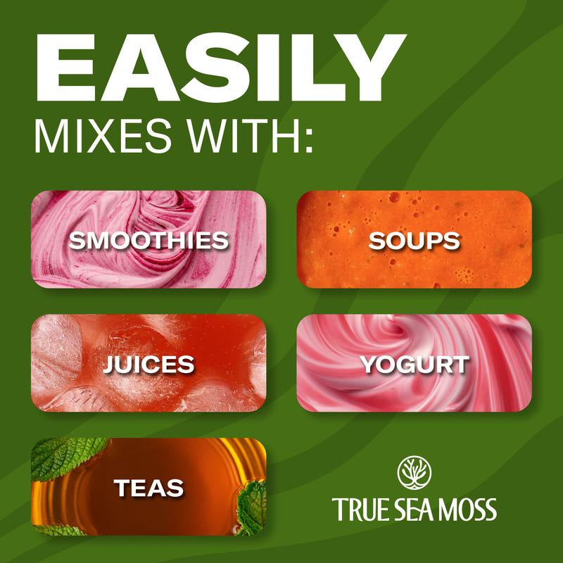 [LIMITED] Trueseamoss Cherry Irish Sea Moss Gel – Rich in Minerals & Vitamins – Supports Immune, Improves Digestion, Boost Energy, Skin & Hair Health - Made in USA